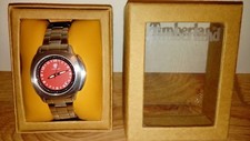 Timberland Stainless Steel Red Face Water Resistant Watch QT3117601 - Unisex