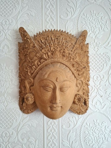 Wooden bali goddess sita wall - wooden,