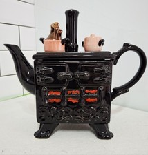 Novelty Teapot, Aga Stove Ceramic Teapot. MISSING FRYING PAN