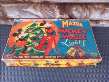 RARE 1930S MAZDA DISNEY MICKEY MOUSE CHRISTMAS LIGHTS BOXED