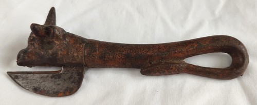 Antique heavy cast iron bulls - cast,