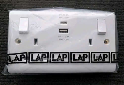 Lap double 13a switched white - double,