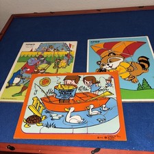 Vtg Lot 3 Wooden Puzzles