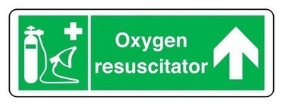 Oxygen resuscitator arrow - oxygen, up