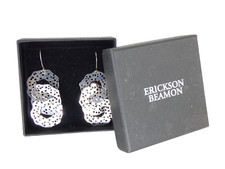 Erickson Beamon Drop Earrings Silver Vintage Intertwined Perforated Circles Gift