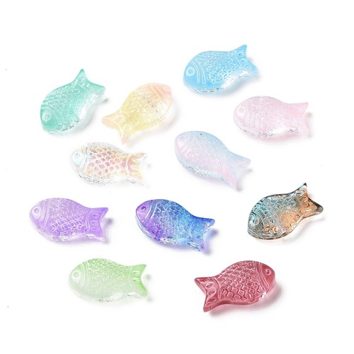 Glass fish beads mixed - glass,