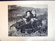 Old 1894 Little Emigrants Children Wheelbarrow Dudley Archie Hamilton Victorian