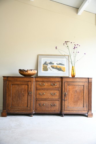Georgian oak dresser base with - oak,