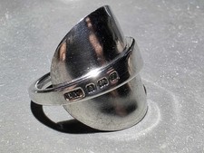 SS466 (V) - 925 Silver Hallmark Spoon Ring