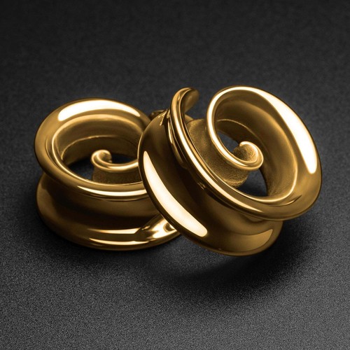 Spiral gold pvd saddle ear - saddle,