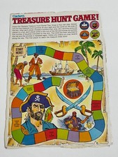 1970's General Mills CLACKERS cereal box back w/ pirate game