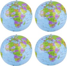 4X 40Cm Inflatable Globe World Map Earth Blow Up Atlas Geography Beach Ball Toys