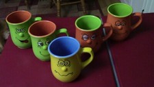 bundle of 5 trade winds funny face expression craftsman mugs
