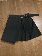 BNWOT Primark Grey Short “Kilt Style” Wrap Skirt with Built-in Belt UK6