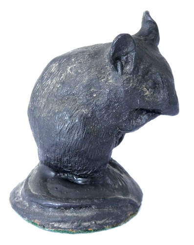 Coal mouse figurine handmade - coal,