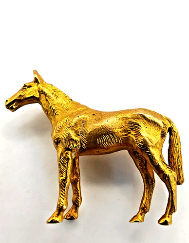 Solid 9ct gold horse - horse,