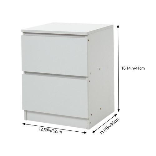 White wooden bedside - white,