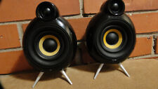 Pair Of Scandyna MicroPod SE Bluetooth Speakers On Spikes Black Made In Denmark