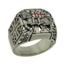Knights Templar Masonic Sterling Silver 925 Men's Ring Handcrafted