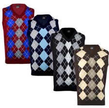 Mens Argyle V Neck Sleeveless