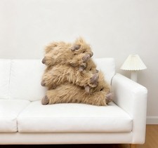 Highland Cow Plush Pillow Stuffed Animal Warm Gift UK