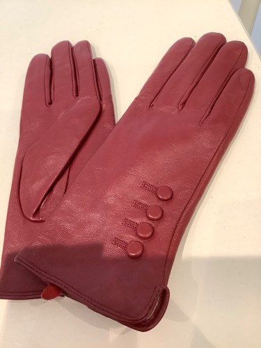 Ladies red leather gloves size - gloves,