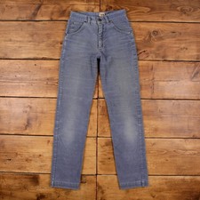 Vintage Lee Cord Corduroy Pants Trousers 26x31 Womens Straight Blue Cotton