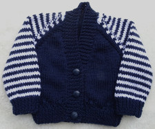 New Hand Knitted Baby Boy Cardigan - up to 3 months (14lbs)