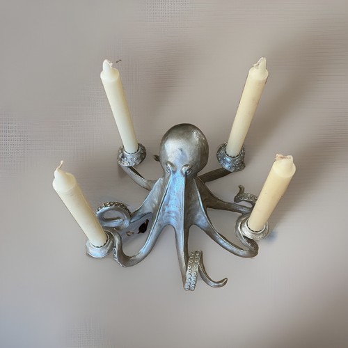 Silver octopus metal - silver,