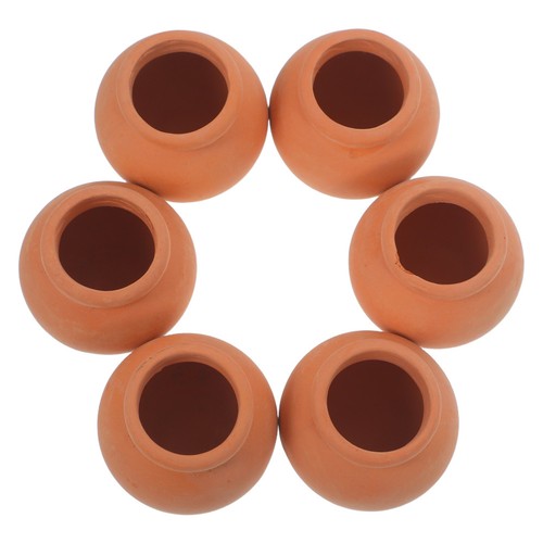 6pcs mini terracotta pots - 6pcs,