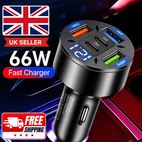 Fast car charger 66w - charger, quad