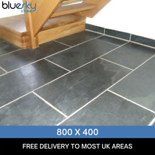 Black Slate Tiles Floor Bathroom Kitchen 800x400x10mm | £36.14/m2 - WATCH VIDEO