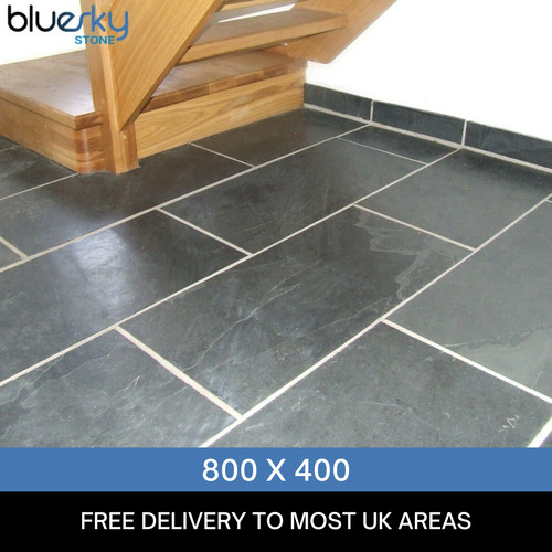 Black slate tiles floor - slate,