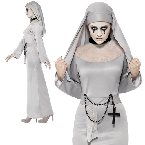 Adult gothic nun costume with - adult,