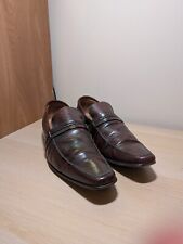 MENS HUDSON CHOCOLATE BROWN LEATHER SIZE 10.5 EU 45 LOAFER SHOES