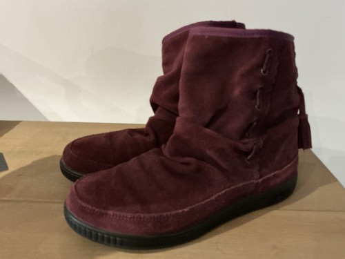 Burgundy wine suede hotter - suede,