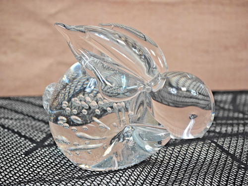 Rabbit bunny paperweight - rabbit, clear