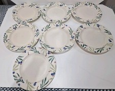 Royal Winton Blueberry Dinner Plates Hand Decorated Spongeware England RARE X 7