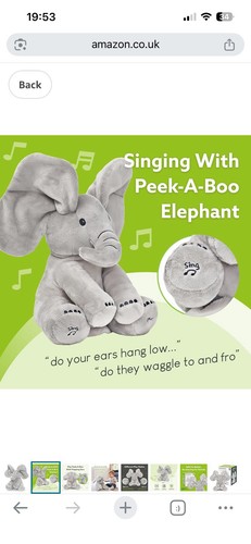 Tippi peekaboo elephant toy - tippi,