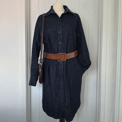 Cos dark denim midi shirt - dark,