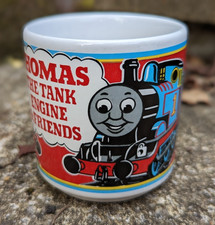 Vtg Thomas the Tank Engine Childs Mug Cup Britt Allcroft 1990 Train TV Book Film