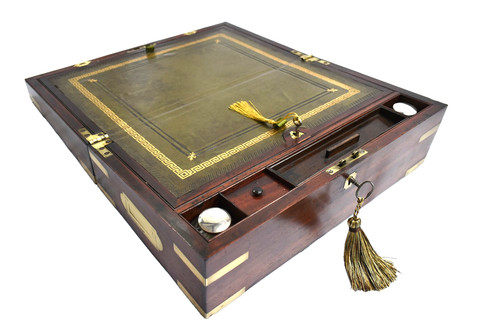 Regency mahogany writing - mahogany, slope