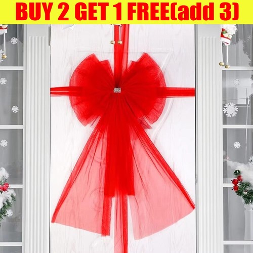 Christmas door bow window - christmas,