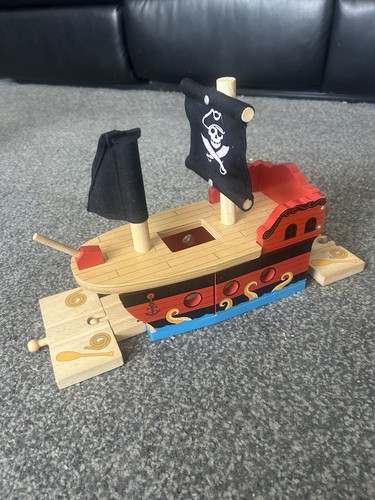 Bigjigs wooden pirate ship - bigjigs,