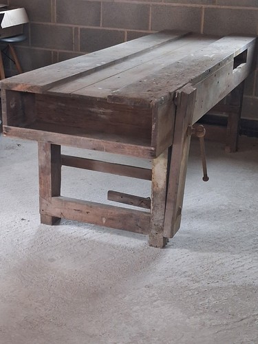 Vintage solid wood workbench - solid,