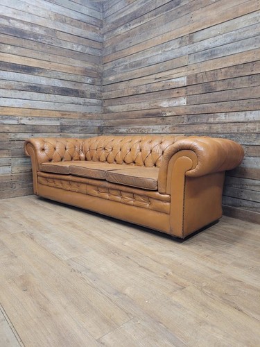 Chesterfield sofa tan leather - chesterfield,