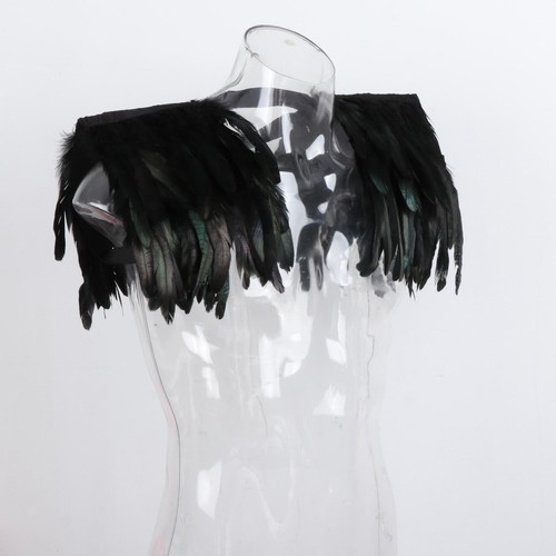 Artificial feather shawl cape - artificial,