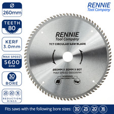 260mm x 30mm x 80T TCT