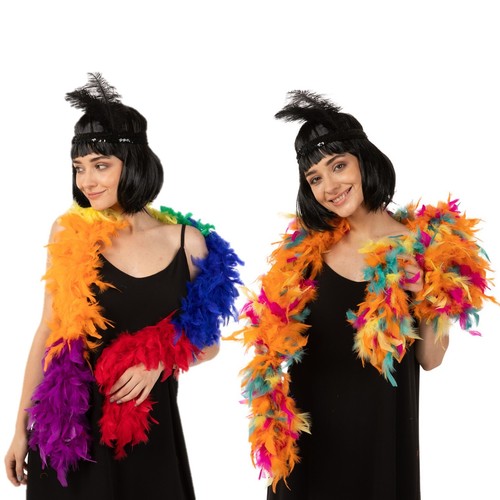 Rainbow luxury feather boa - rainbow,