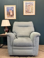 Parker Knoll Hudson Lift And Rise Recliner Armchair In Duck Egg Fabric